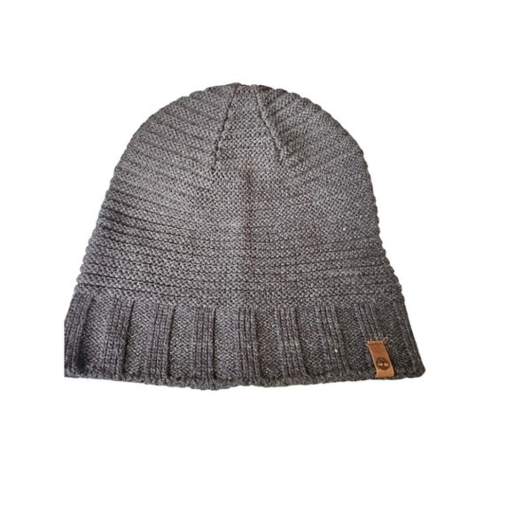 Timberland Knit Beanie Hat‎ Ribbed Cuffed Heather Gray Warm Winter Casual